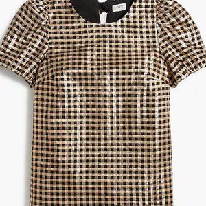 Lurex® metallic threads puff-sleeve top